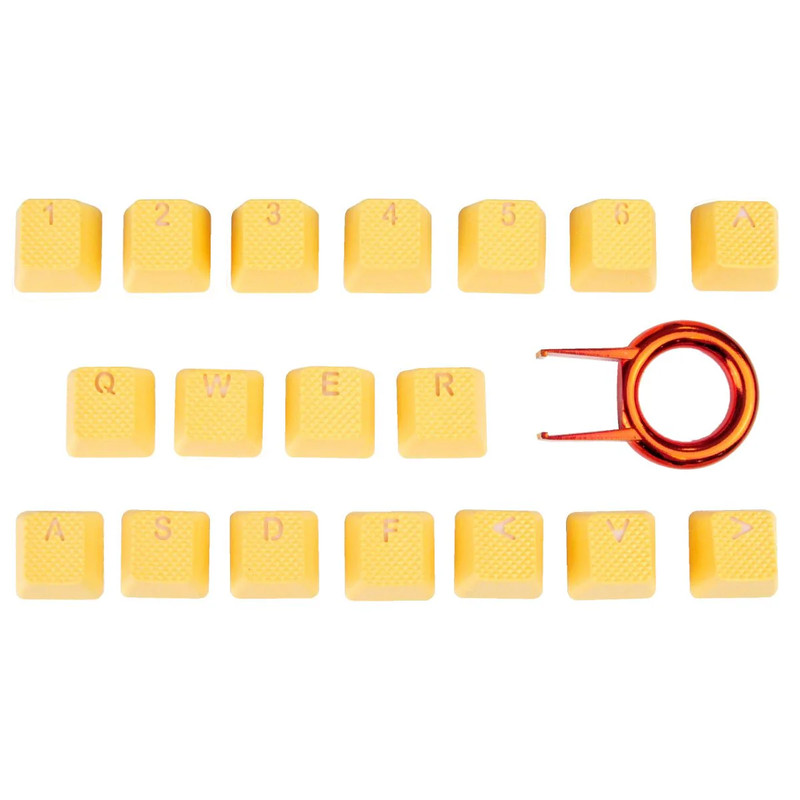 Tai-Hao 18 Key ABS Rubber Keycaps - Yellow - أكسسوار لوحة مفاتيح
